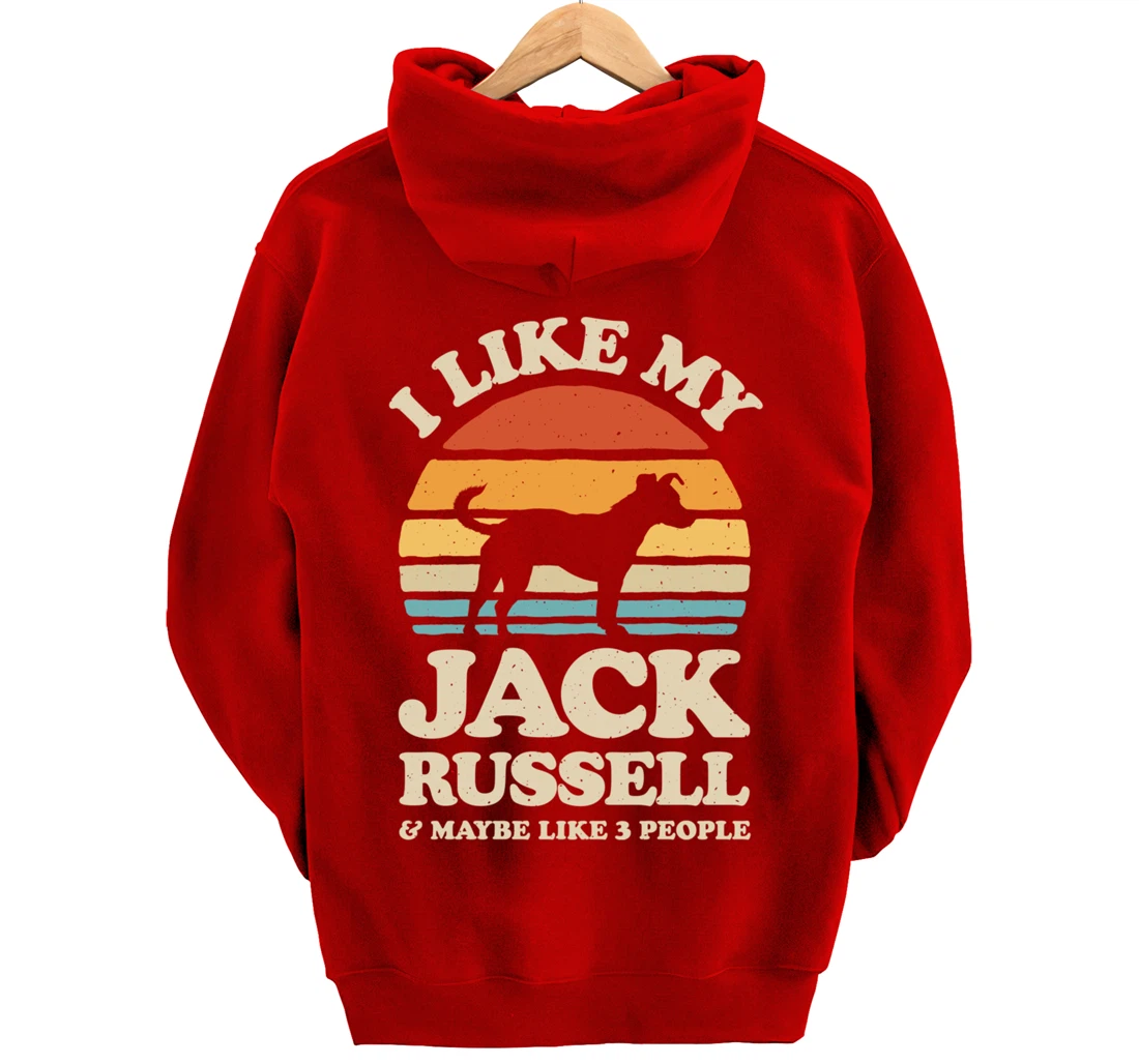 I Like My Jack Russell And Maybe Like 3 People Dog Retro Men Pullover Hoodie