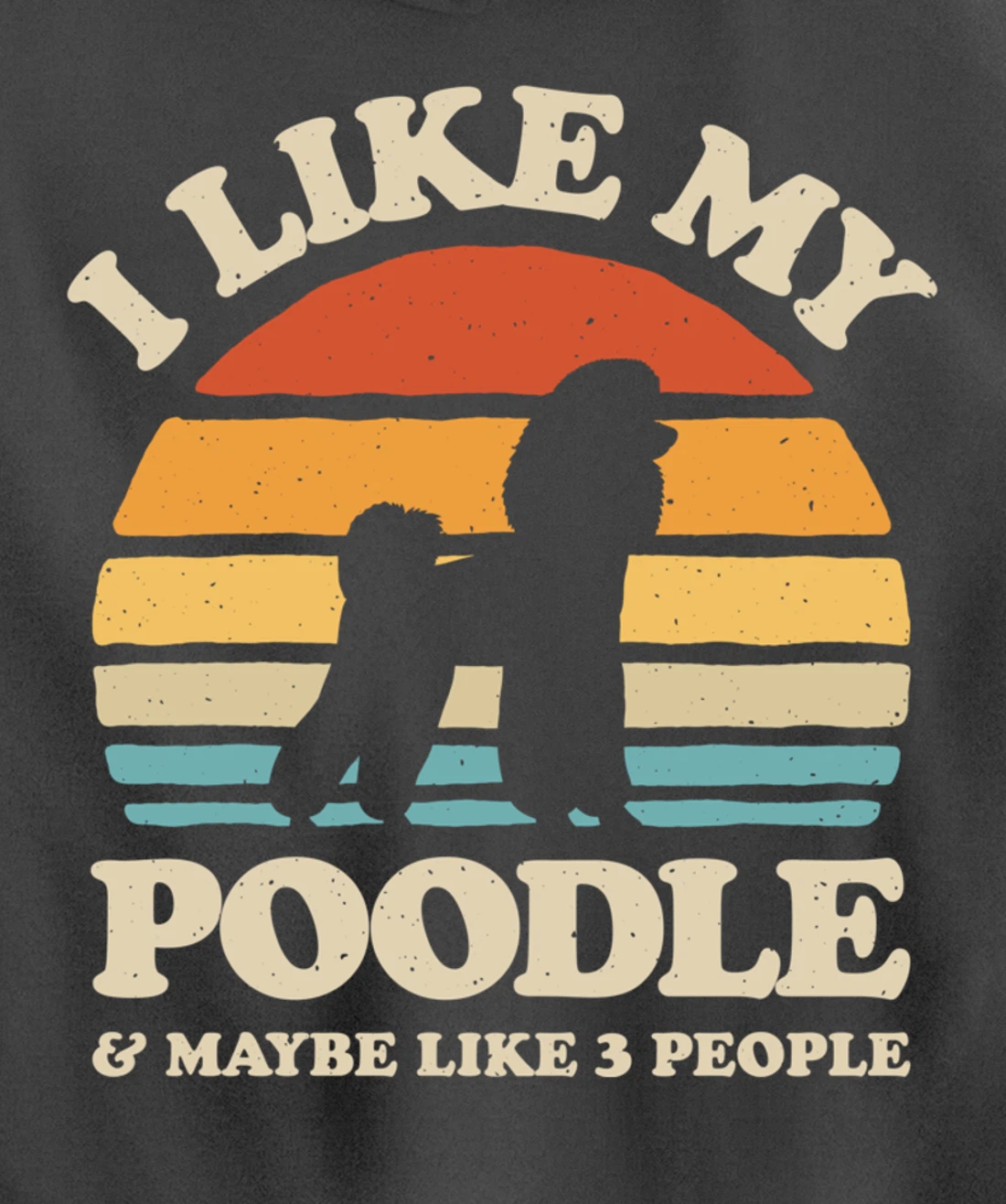 I Like My Poodle And Maybe Like 3 People Dog Lover Retro Men Pullover Hoodie