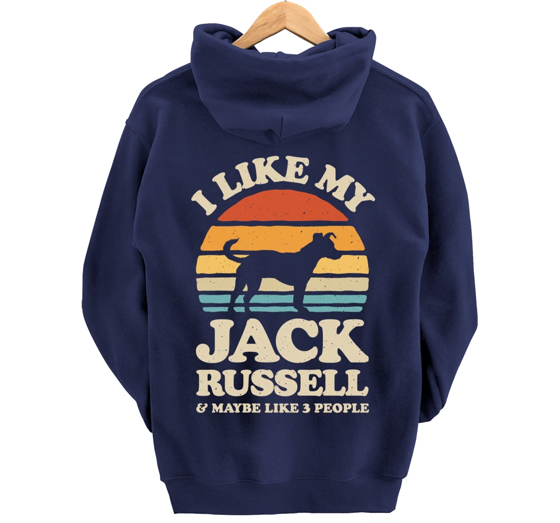 I Like My Jack Russell And Maybe Like 3 People Dog Retro Men Pullover Hoodie