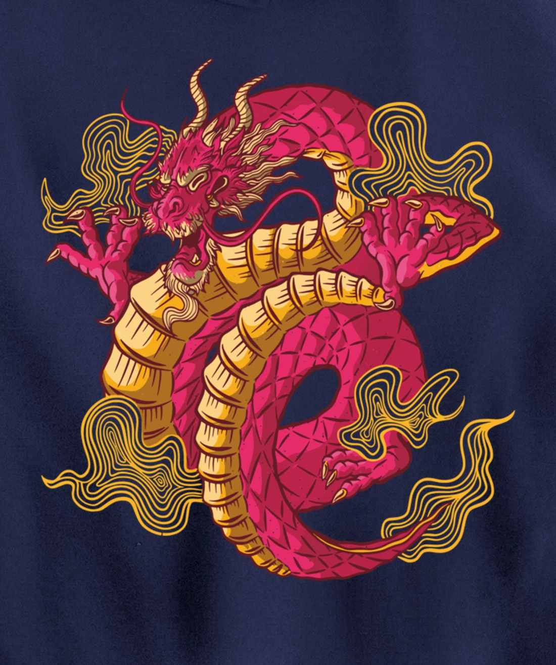 Cool Japanese Dragon Pullover Hoodie