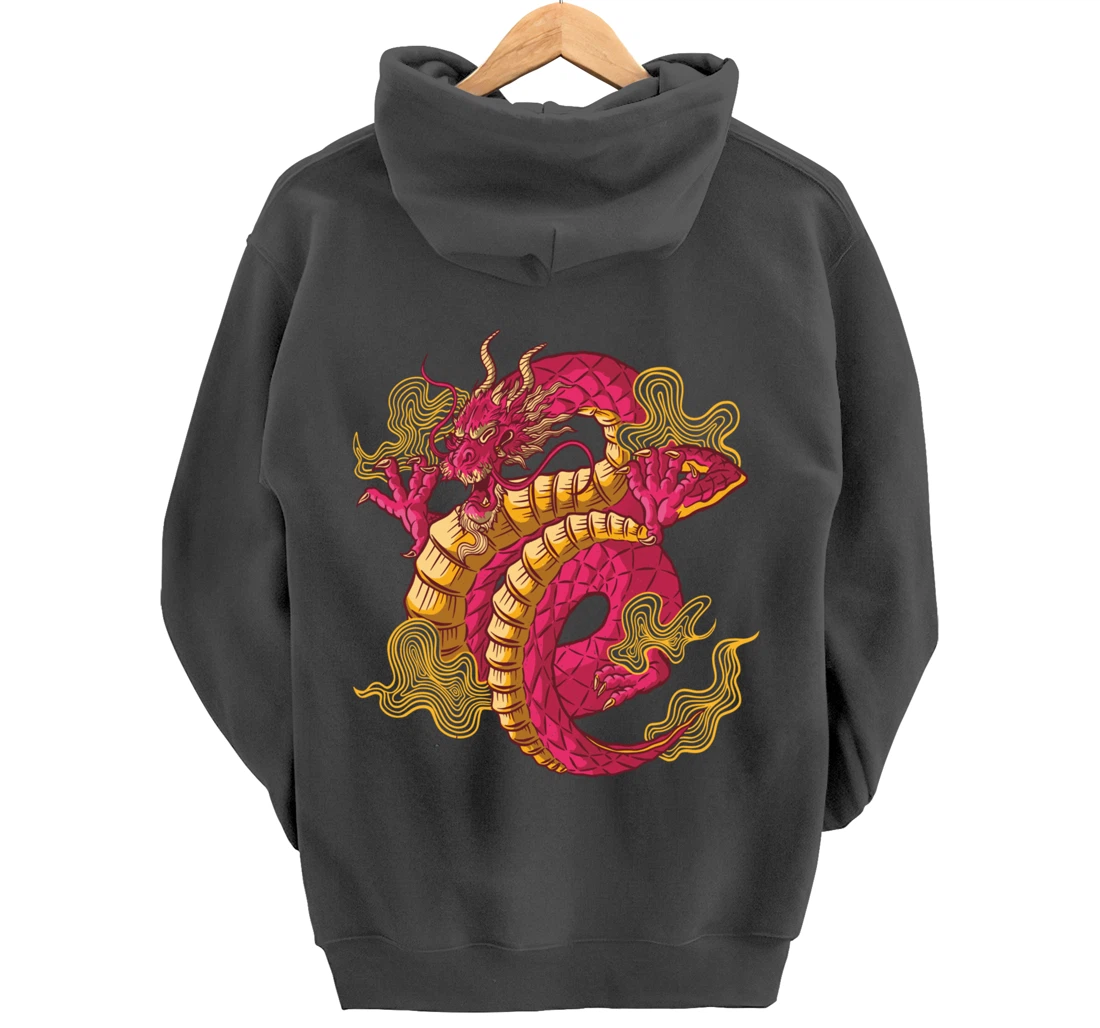 Cool Japanese Dragon Pullover Hoodie