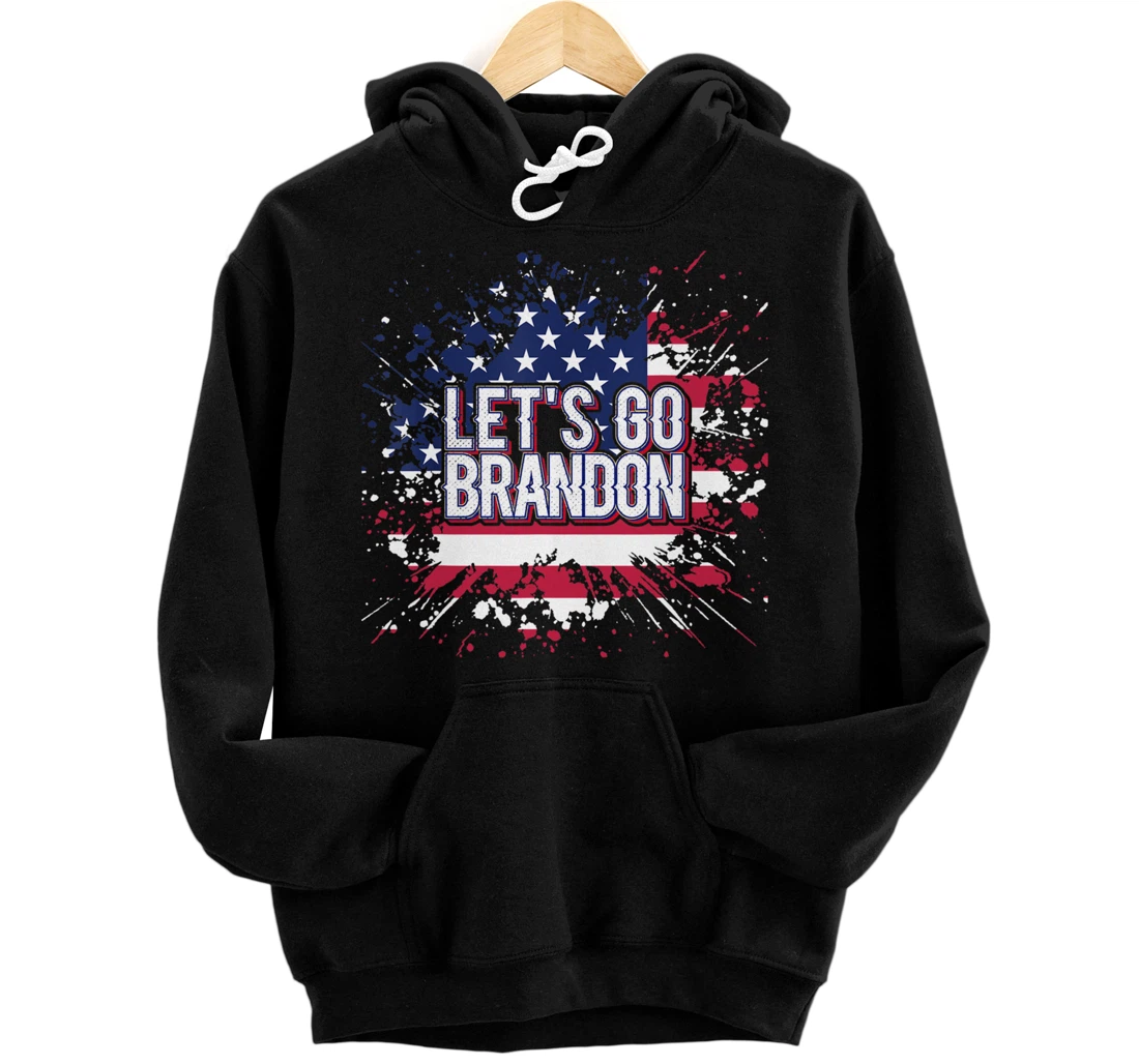 Let's Go Branson Brandon US Flag Conservative Anti Liberal Pullover Hoodie