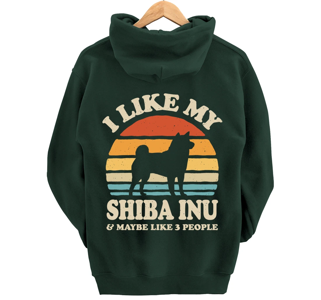 I Like My Shiba Inu And Maybe Like 3 People Dog Lover Retro Pullover Hoodie