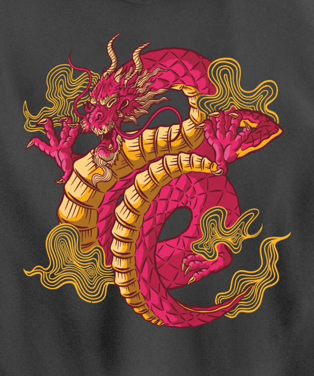 Cool Japanese Dragon Pullover Hoodie
