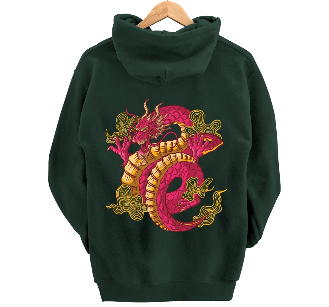 Cool Japanese Dragon Pullover Hoodie