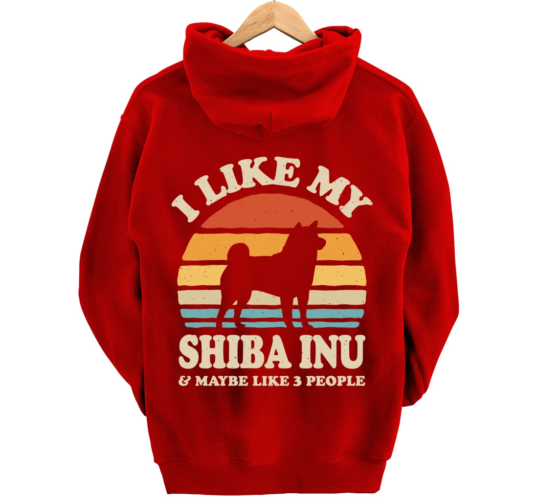 I Like My Shiba Inu And Maybe Like 3 People Dog Lover Retro Pullover Hoodie
