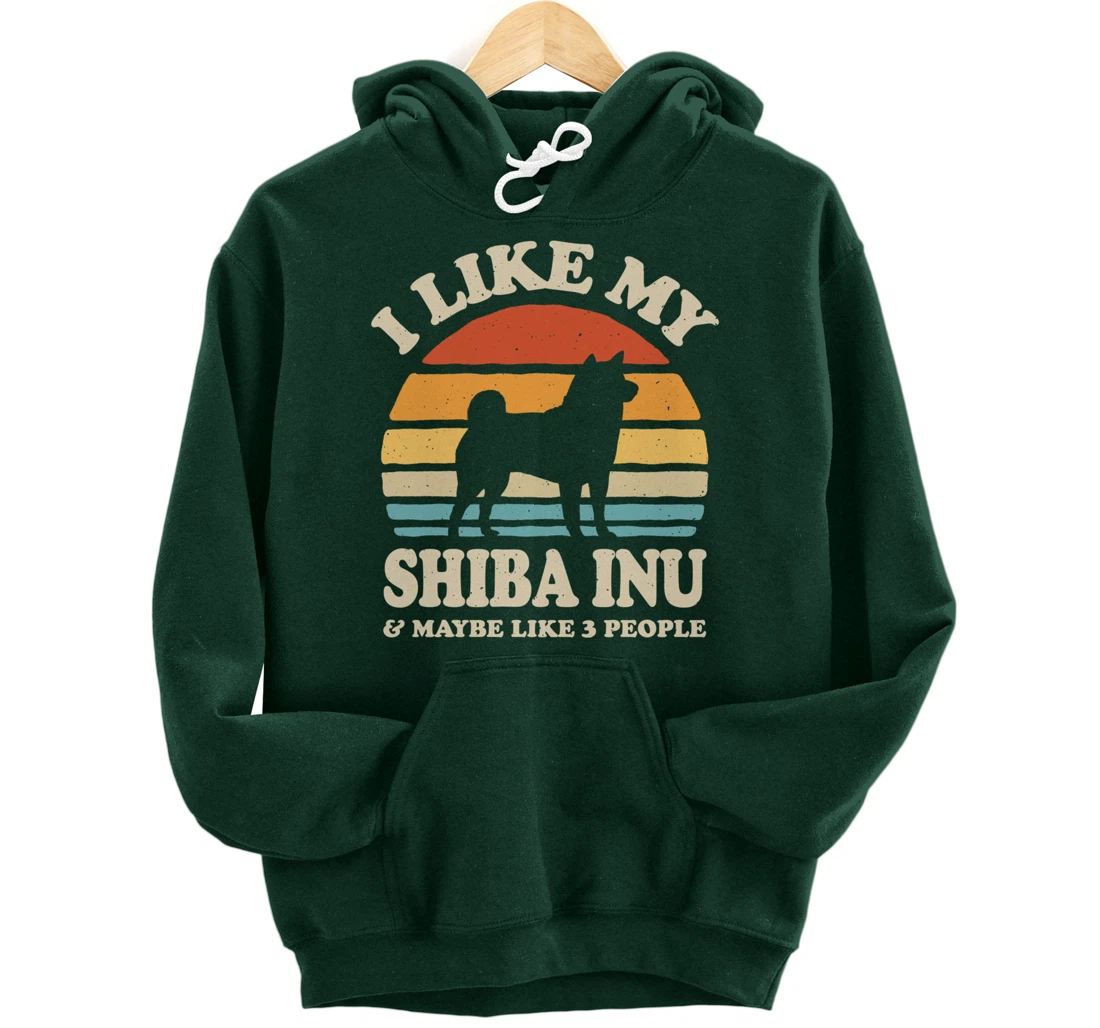 I Like My Shiba Inu And Maybe Like 3 People Dog Lover Retro Pullover Hoodie