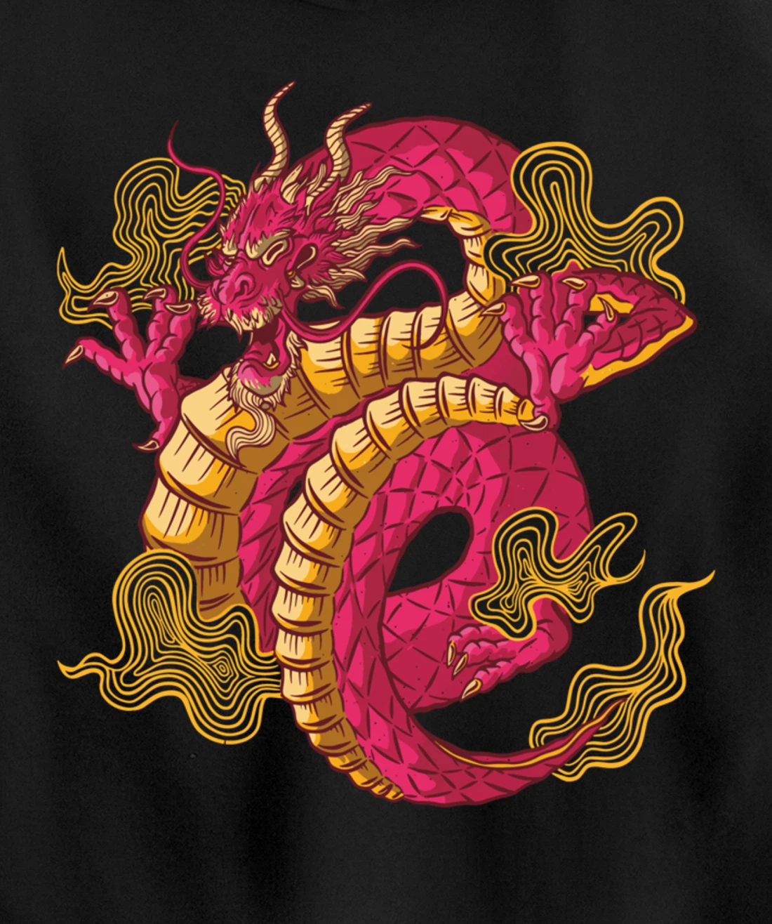 Cool Japanese Dragon Pullover Hoodie