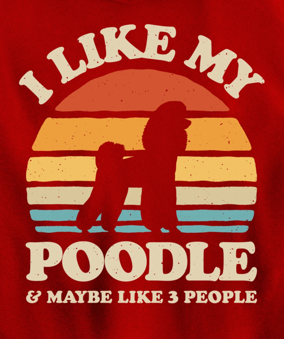 I Like My Poodle And Maybe Like 3 People Dog Lover Retro Men Pullover Hoodie