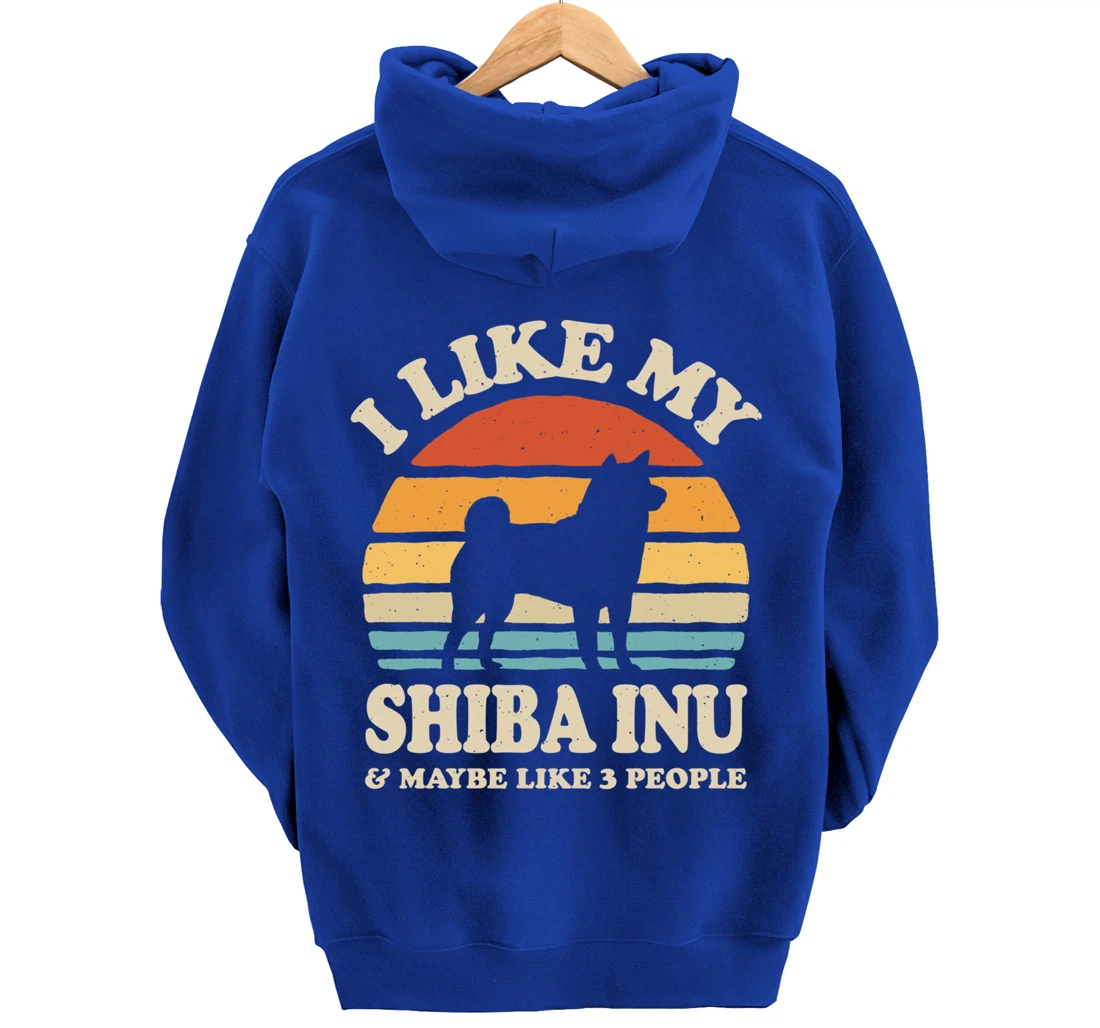 I Like My Shiba Inu And Maybe Like 3 People Dog Lover Retro Pullover Hoodie