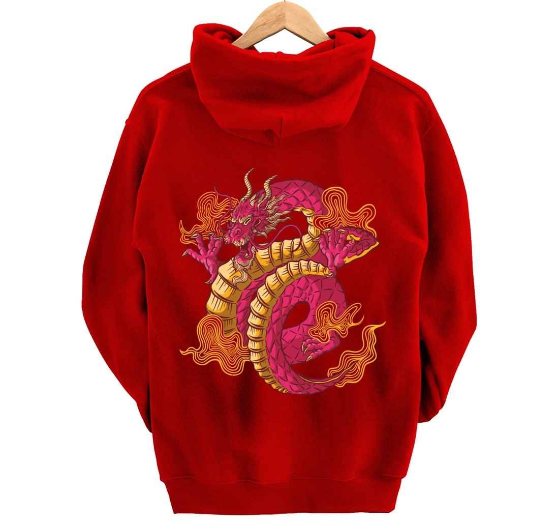Cool Japanese Dragon Pullover Hoodie