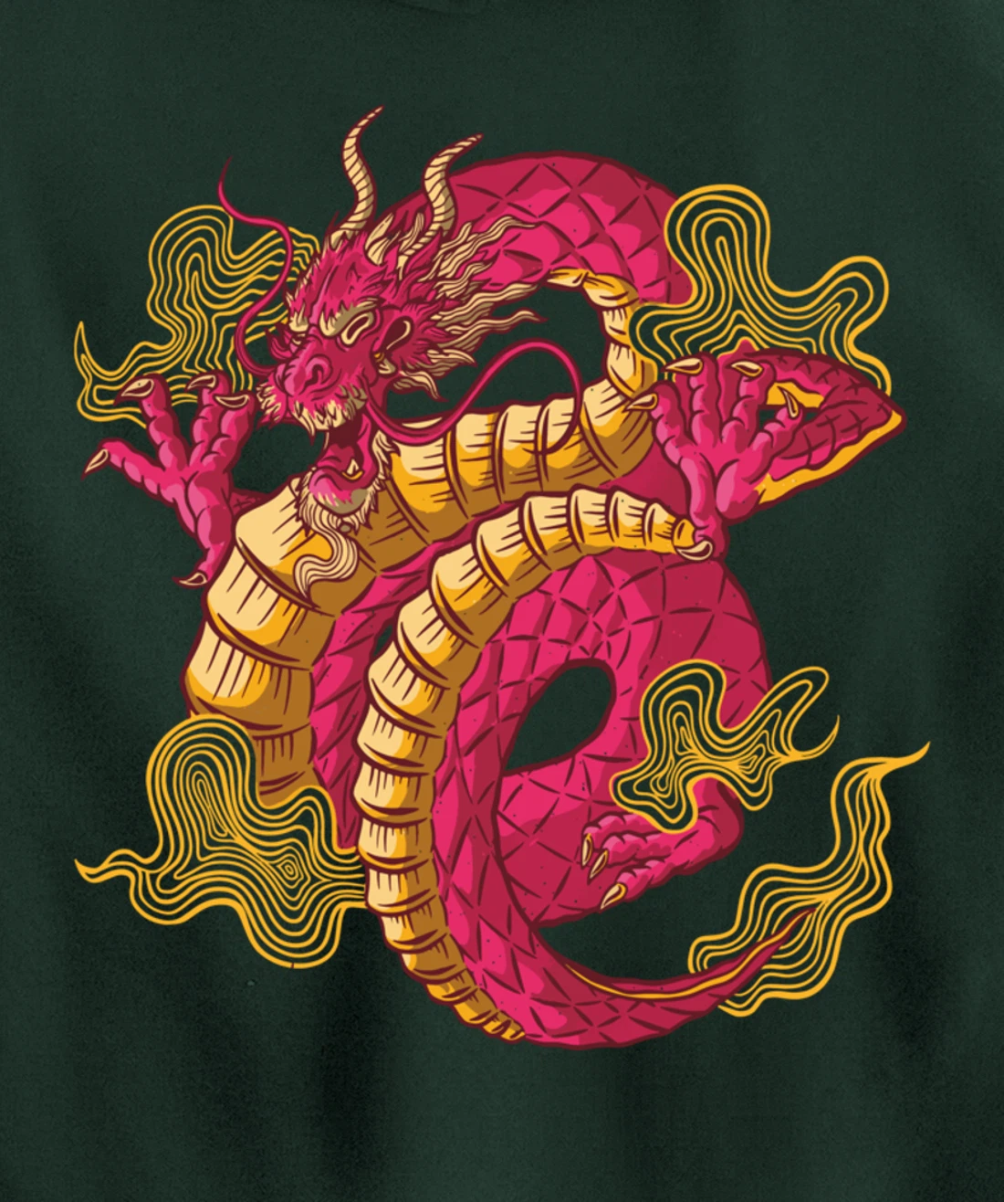 Cool Japanese Dragon Pullover Hoodie