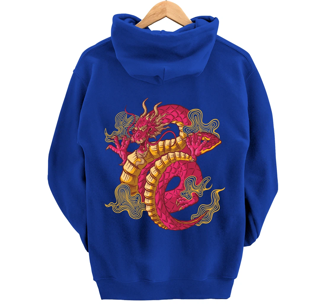 Cool Japanese Dragon Pullover Hoodie