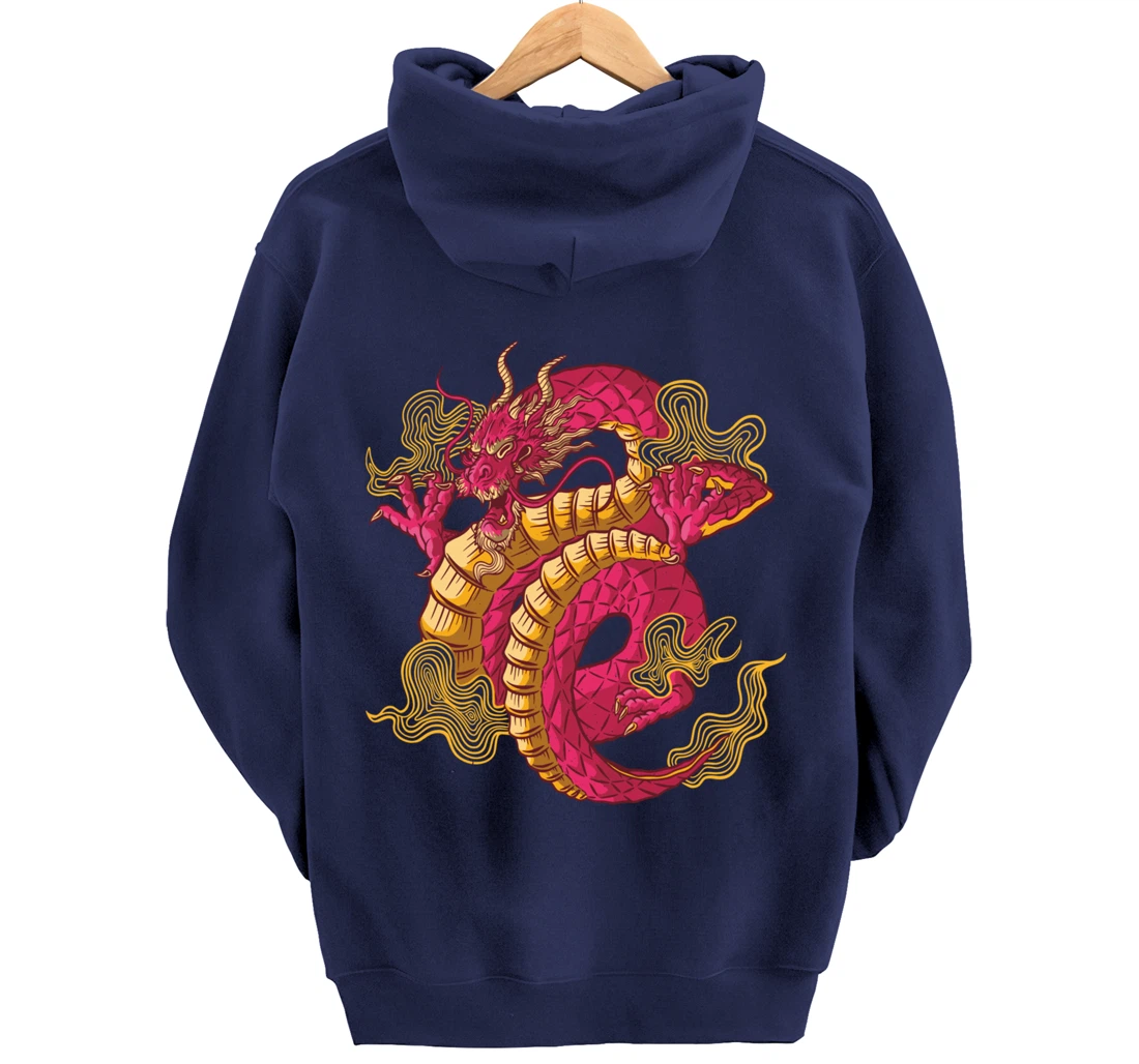 Cool Japanese Dragon Pullover Hoodie