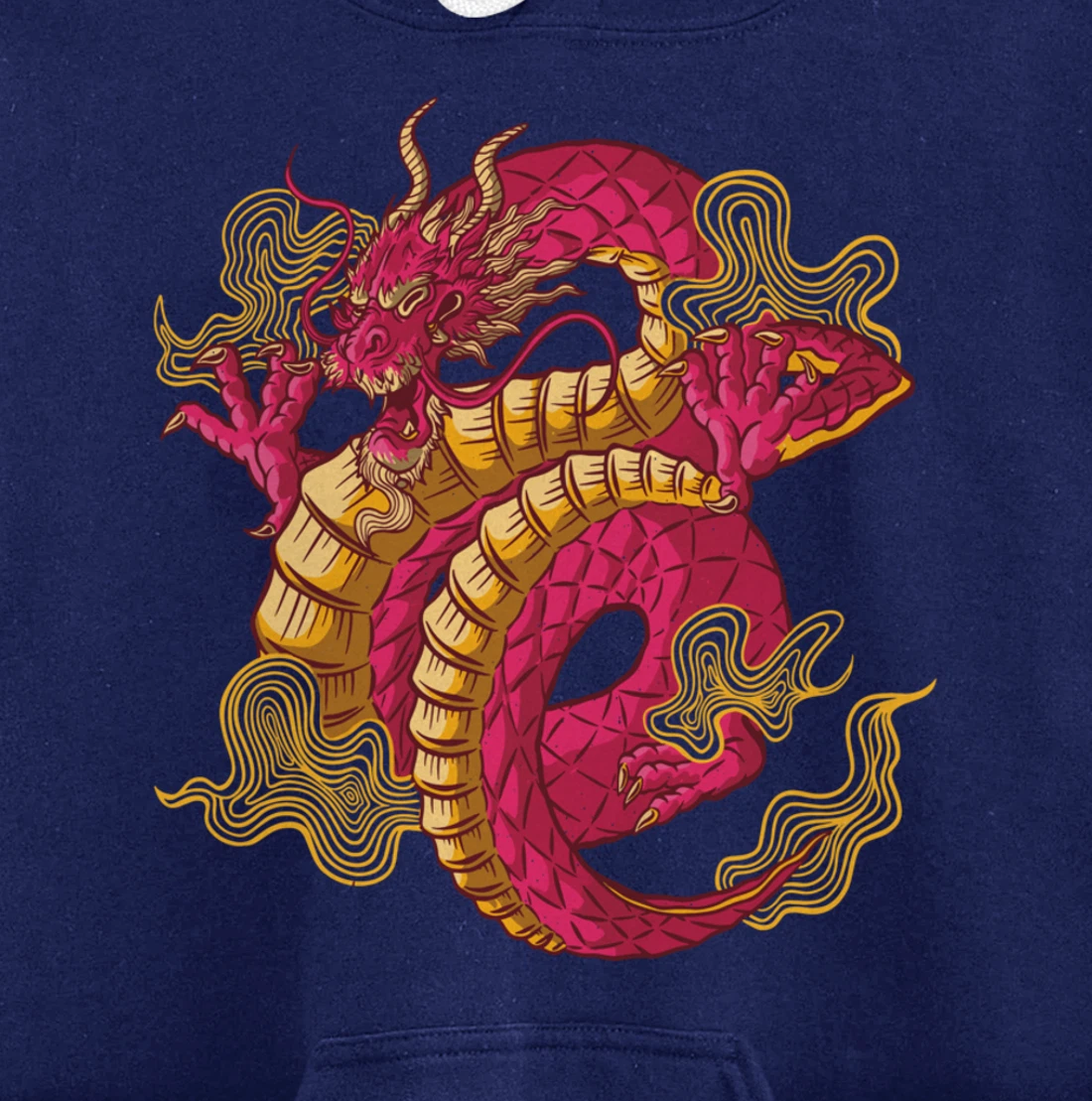 Cool Japanese Dragon Pullover Hoodie