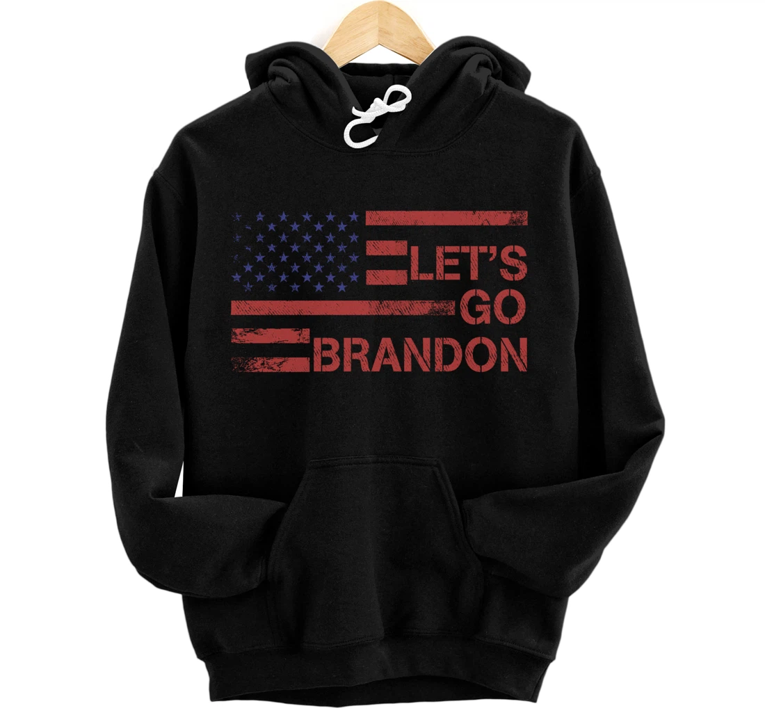 Let's Go Branson Brandon Conservative Anti Liberal US Flag Pullover Hoodie