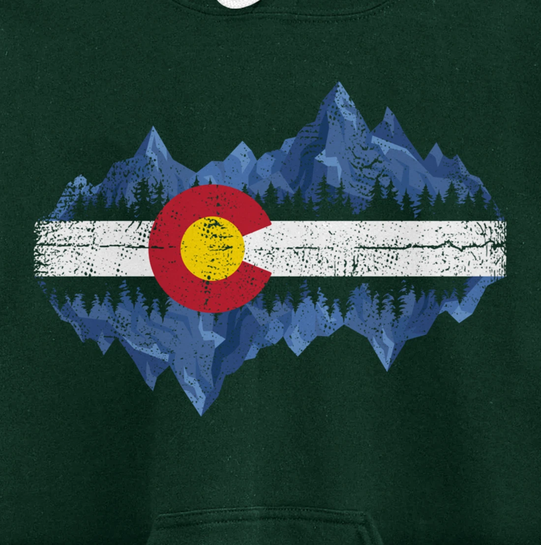 Colorado Mountains - Flag Mountain State USA America Home Pullover Hoodie