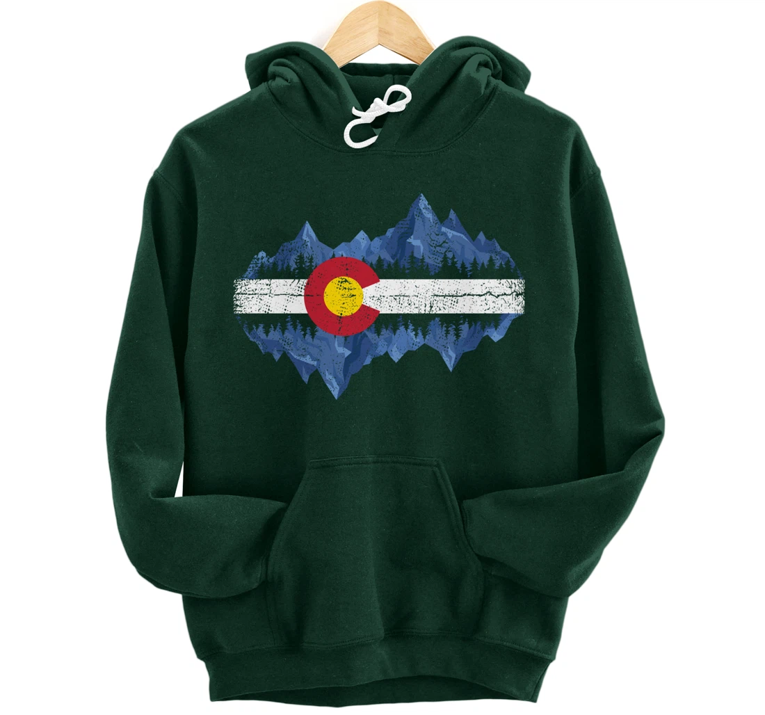 Colorado Mountains - Flag Mountain State USA America Home Pullover Hoodie
