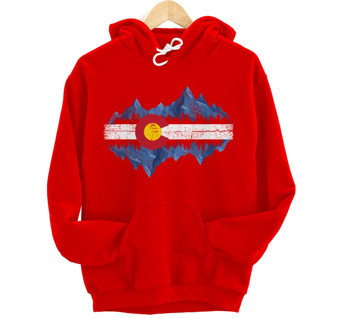 Colorado Mountains - Flag Mountain State USA America Home Pullover Hoodie