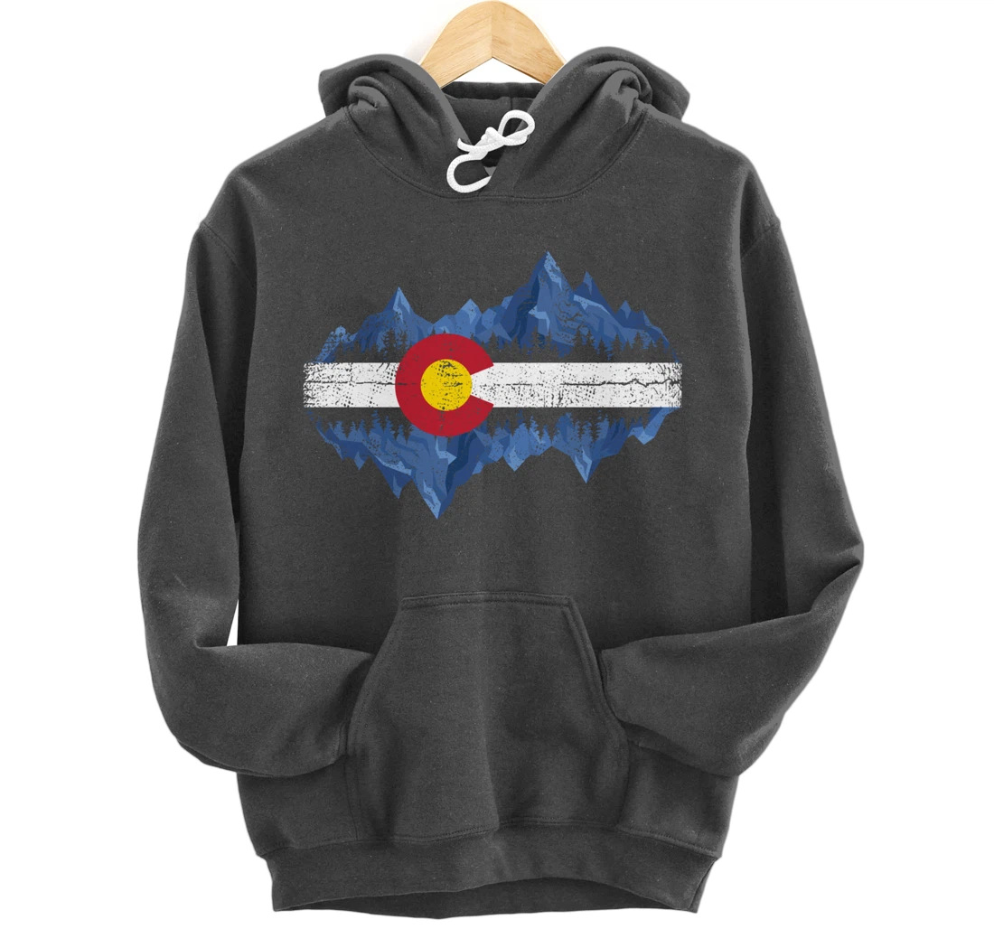 Colorado Mountains - Flag Mountain State USA America Home Pullover Hoodie