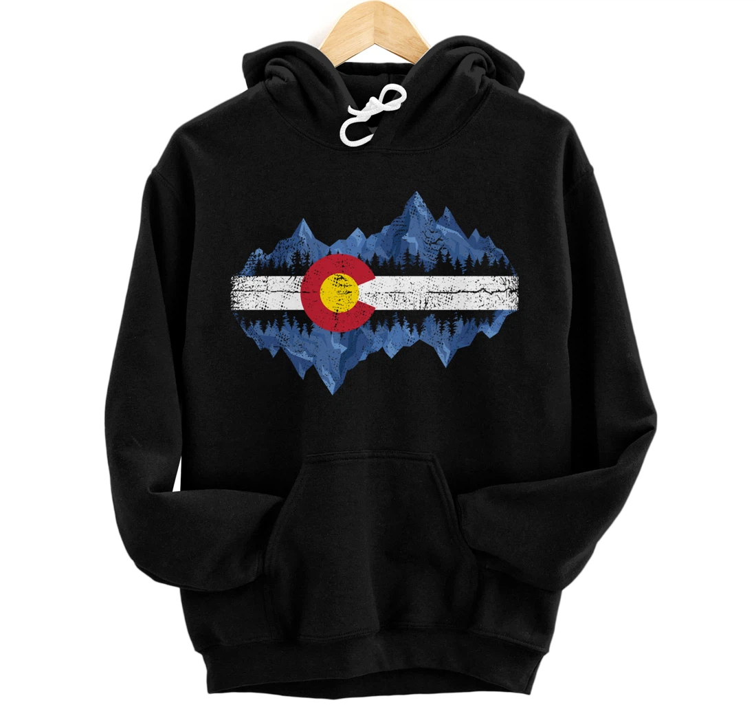 Colorado Mountains - Flag Mountain State USA America Home Pullover Hoodie