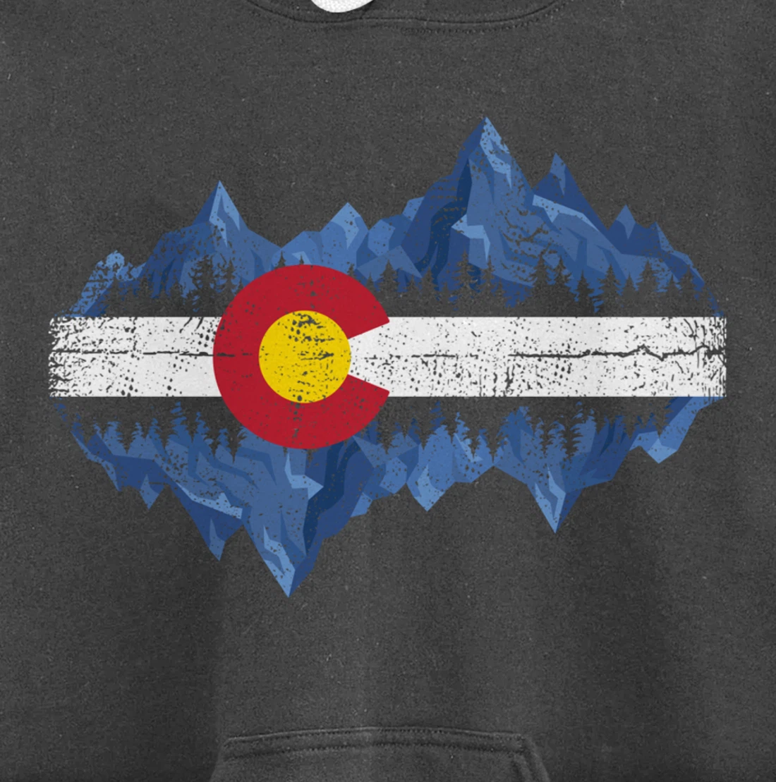 Colorado Mountains - Flag Mountain State USA America Home Pullover Hoodie