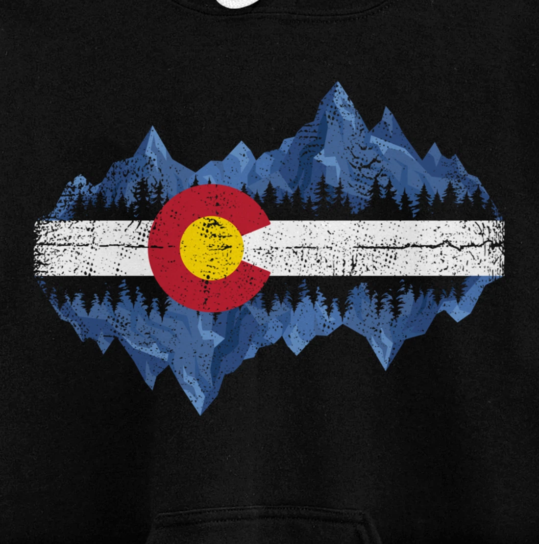 Colorado Mountains - Flag Mountain State USA America Home Pullover Hoodie