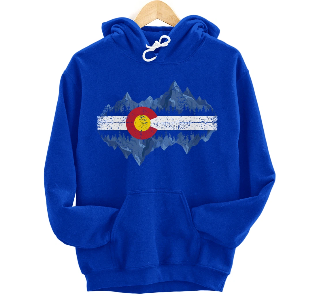 Colorado Mountains - Flag Mountain State USA America Home Pullover Hoodie