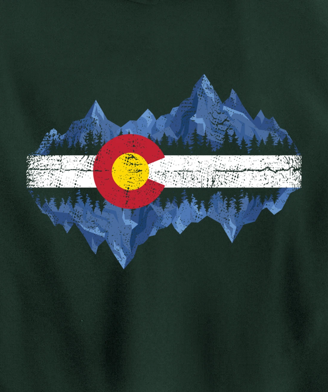 Colorado Mountains - Flag Mountain State USA America Home Pullover Hoodie