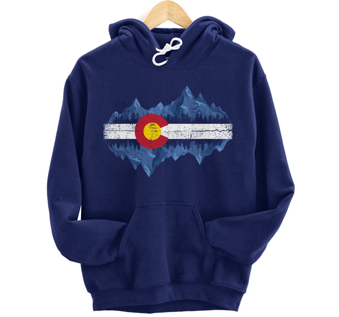 Colorado Mountains - Flag Mountain State USA America Home Pullover Hoodie