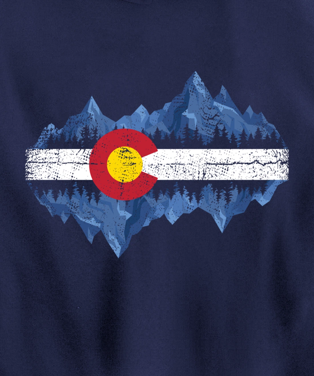 Colorado Mountains - Flag Mountain State USA America Home Pullover Hoodie