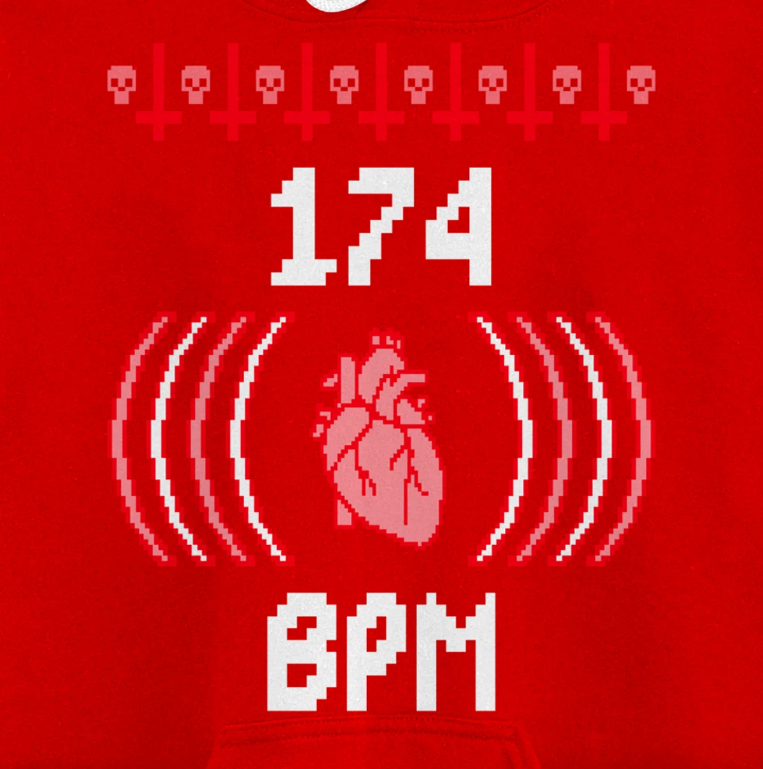 Junglist 174 BPM Heart DnB Drum and Bass Rave Pullover Hoodie