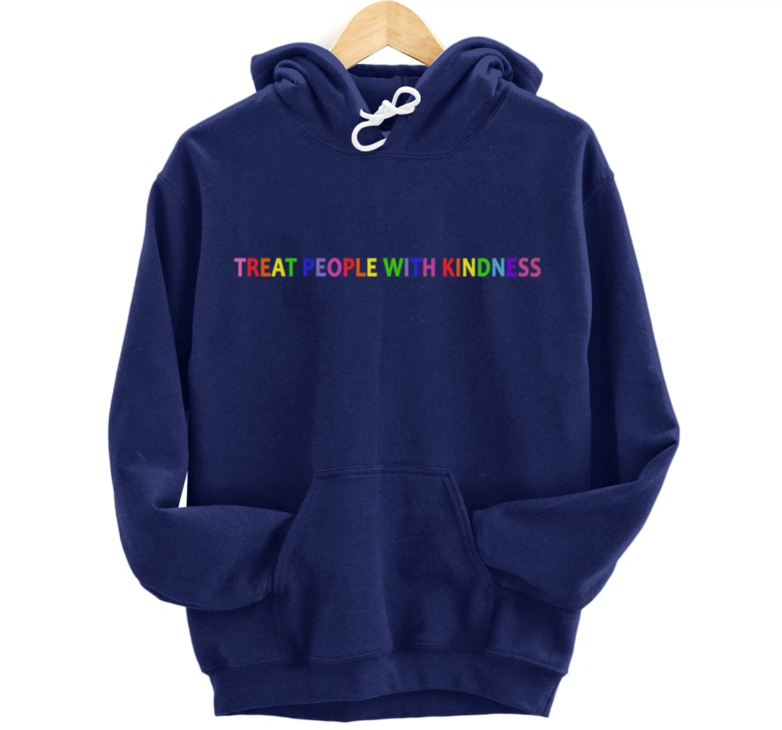 Treat People with Kindness Queer LGBTQ+ Love Equality Bi Pullover Hoodie