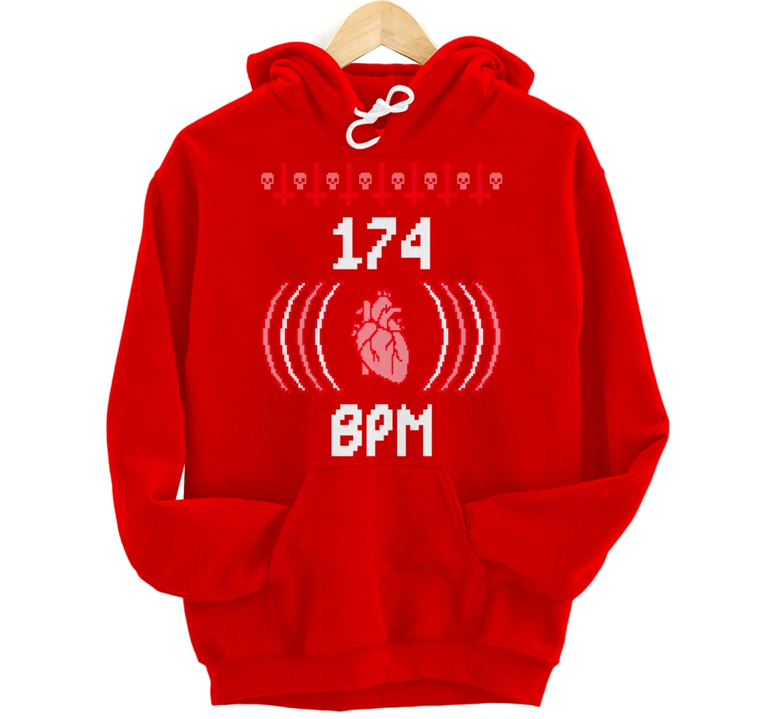 Junglist 174 BPM Heart DnB Drum and Bass Rave Pullover Hoodie