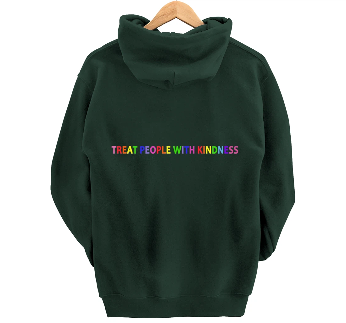 Treat People with Kindness Queer LGBTQ+ Love Equality Bi Pullover Hoodie