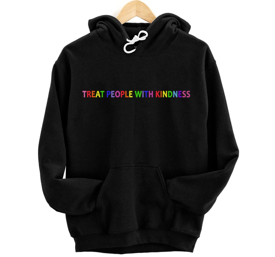 Treat People with Kindness Queer LGBTQ+ Love Equality Bi Pullover Hoodie