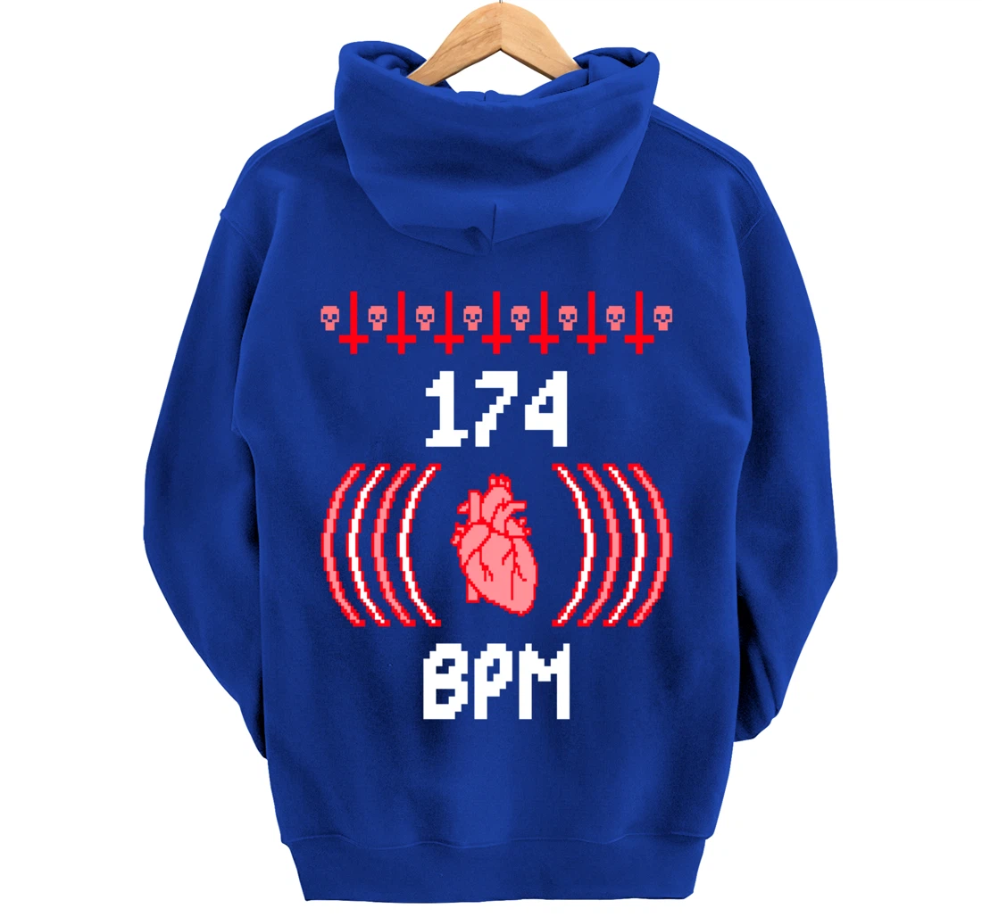 Junglist 174 BPM Heart DnB Drum and Bass Rave Pullover Hoodie