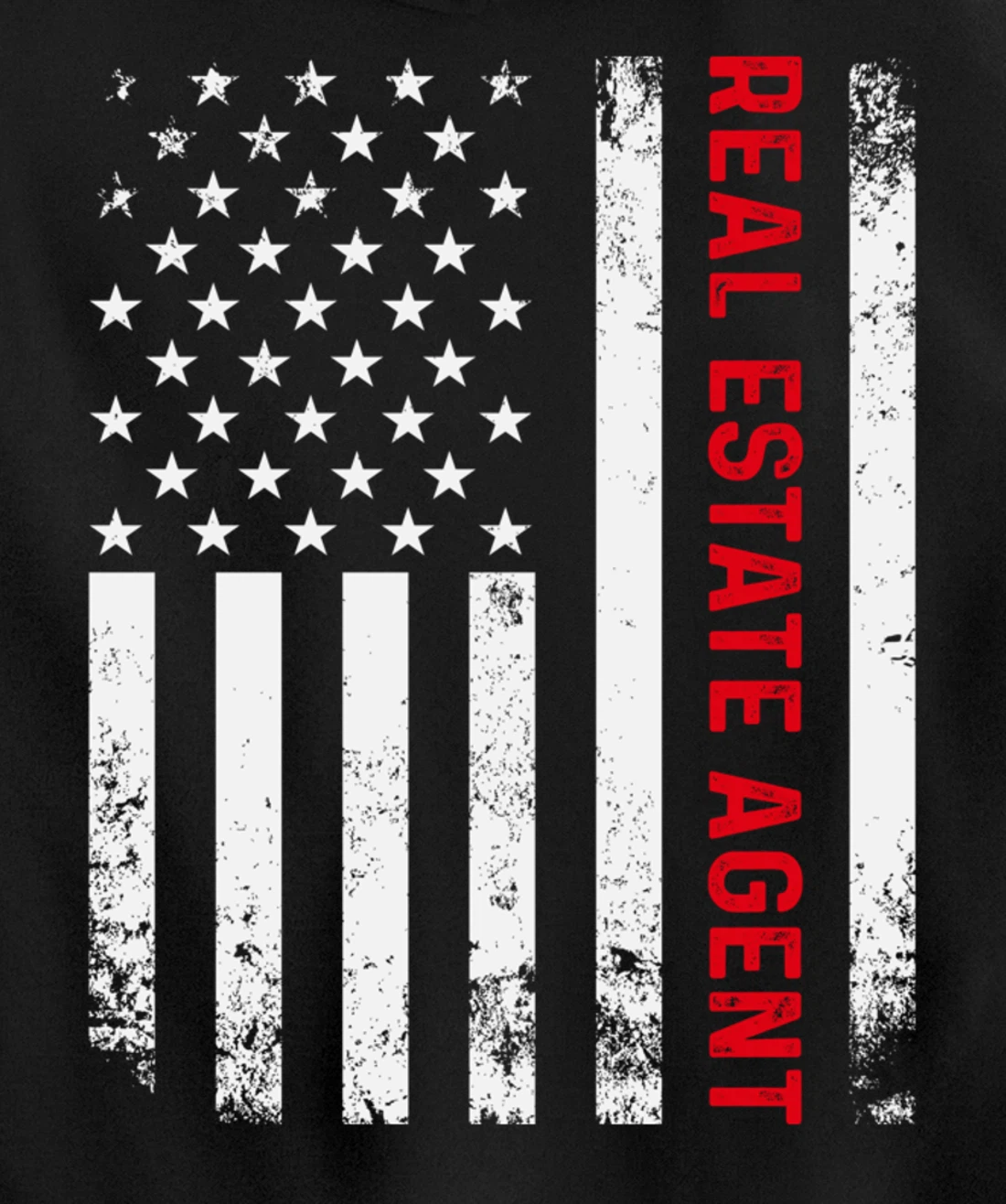 Real Estate Agent Patriotic American Flag Ladies Realtor Pullover Hoodie