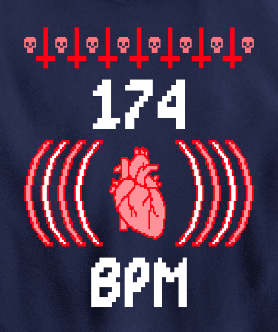 Junglist 174 BPM Heart DnB Drum and Bass Rave Pullover Hoodie
