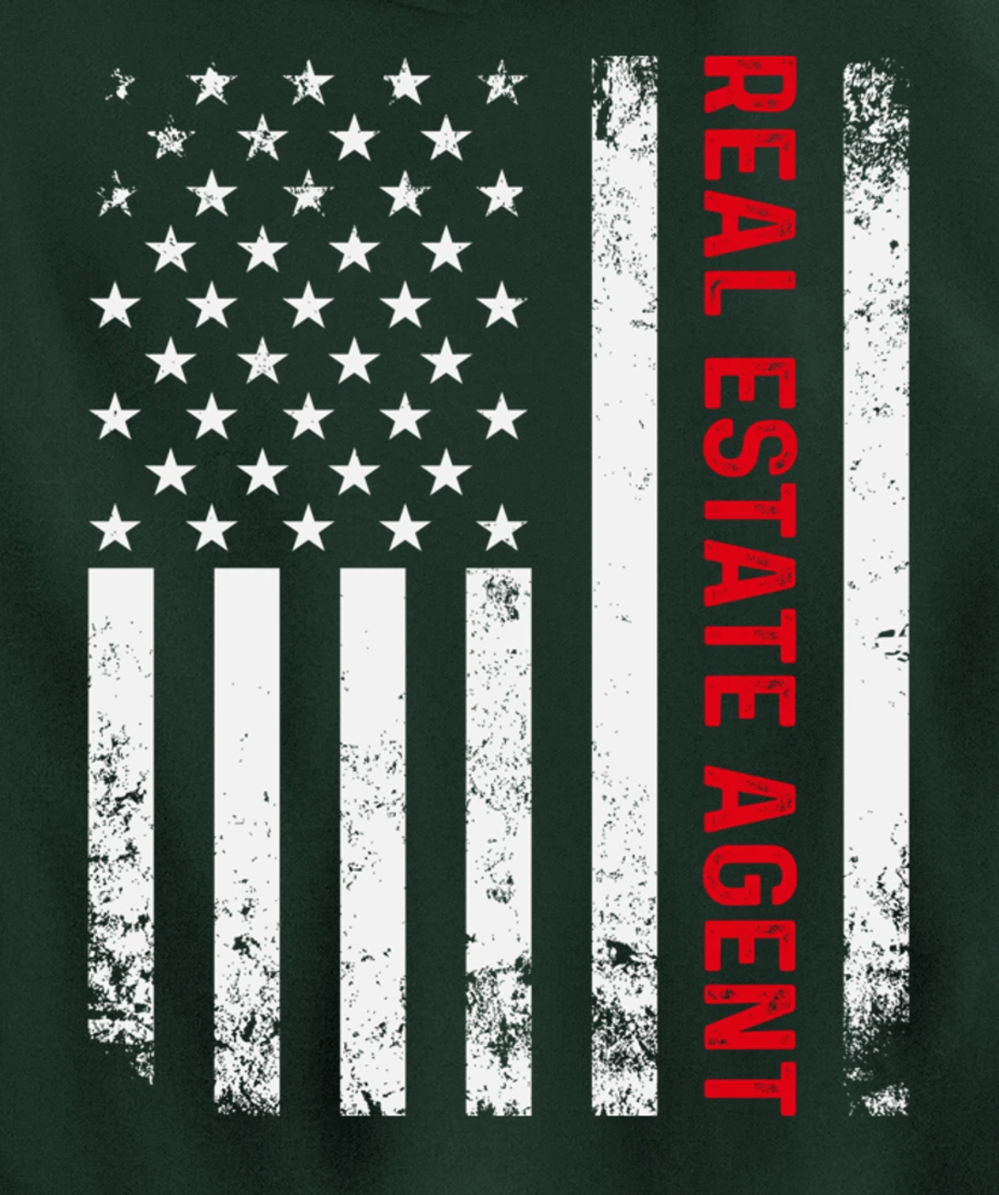 Real Estate Agent Patriotic American Flag Ladies Realtor Pullover Hoodie