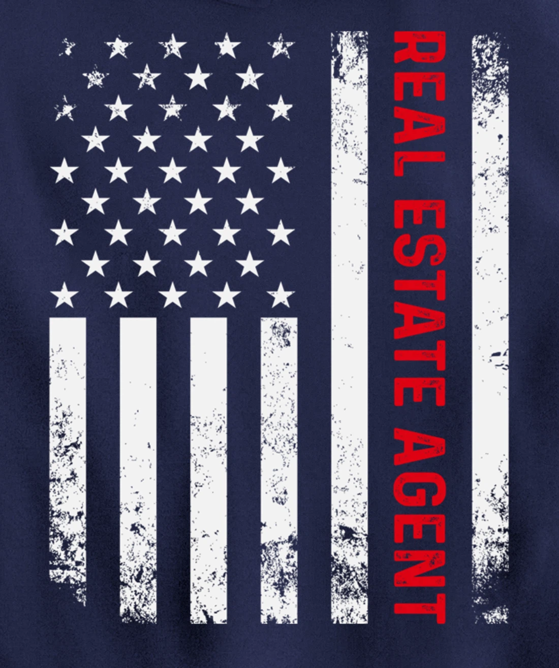 Real Estate Agent Patriotic American Flag Ladies Realtor Pullover Hoodie