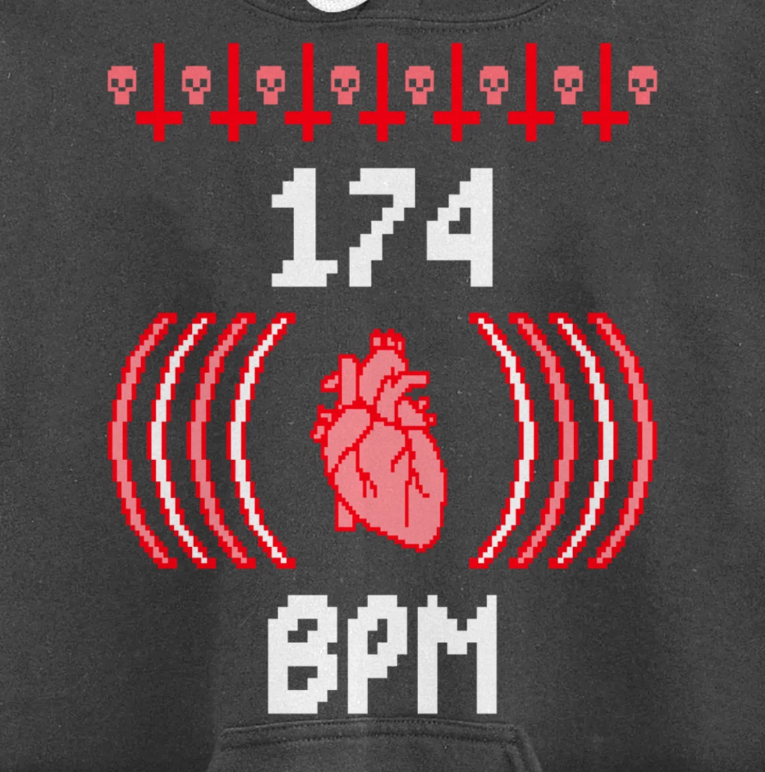 Junglist 174 BPM Heart DnB Drum and Bass Rave Pullover Hoodie