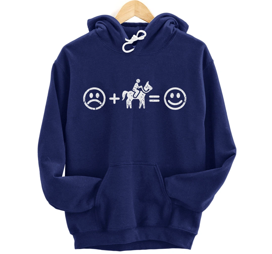 Horse-back Riding Makes Happy Equestrian Gift Horse Lover Pullover Hoodie