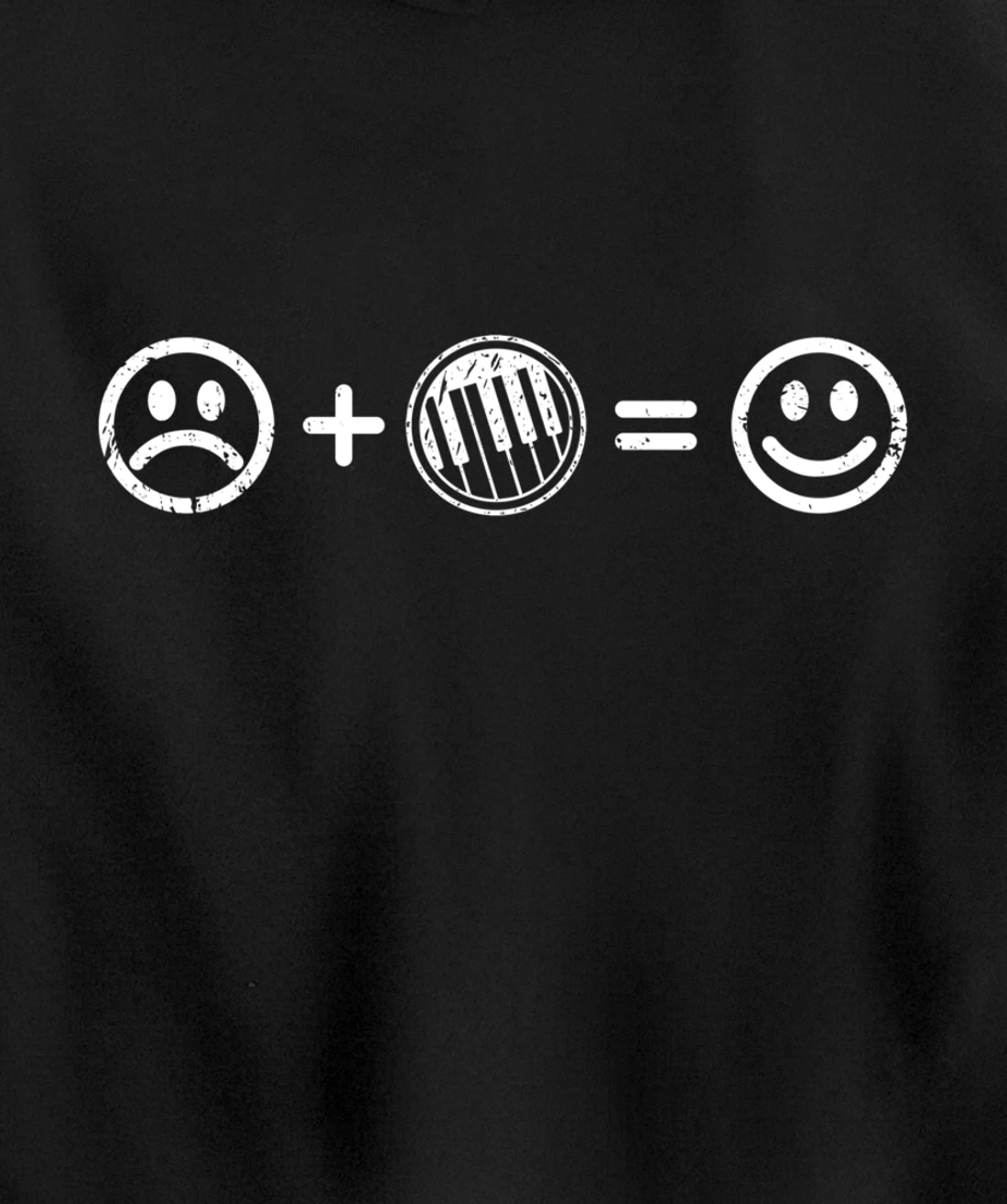 Keyboard Music Makes Happy Gift Keyboard Player Lover Fan Pullover Hoodie