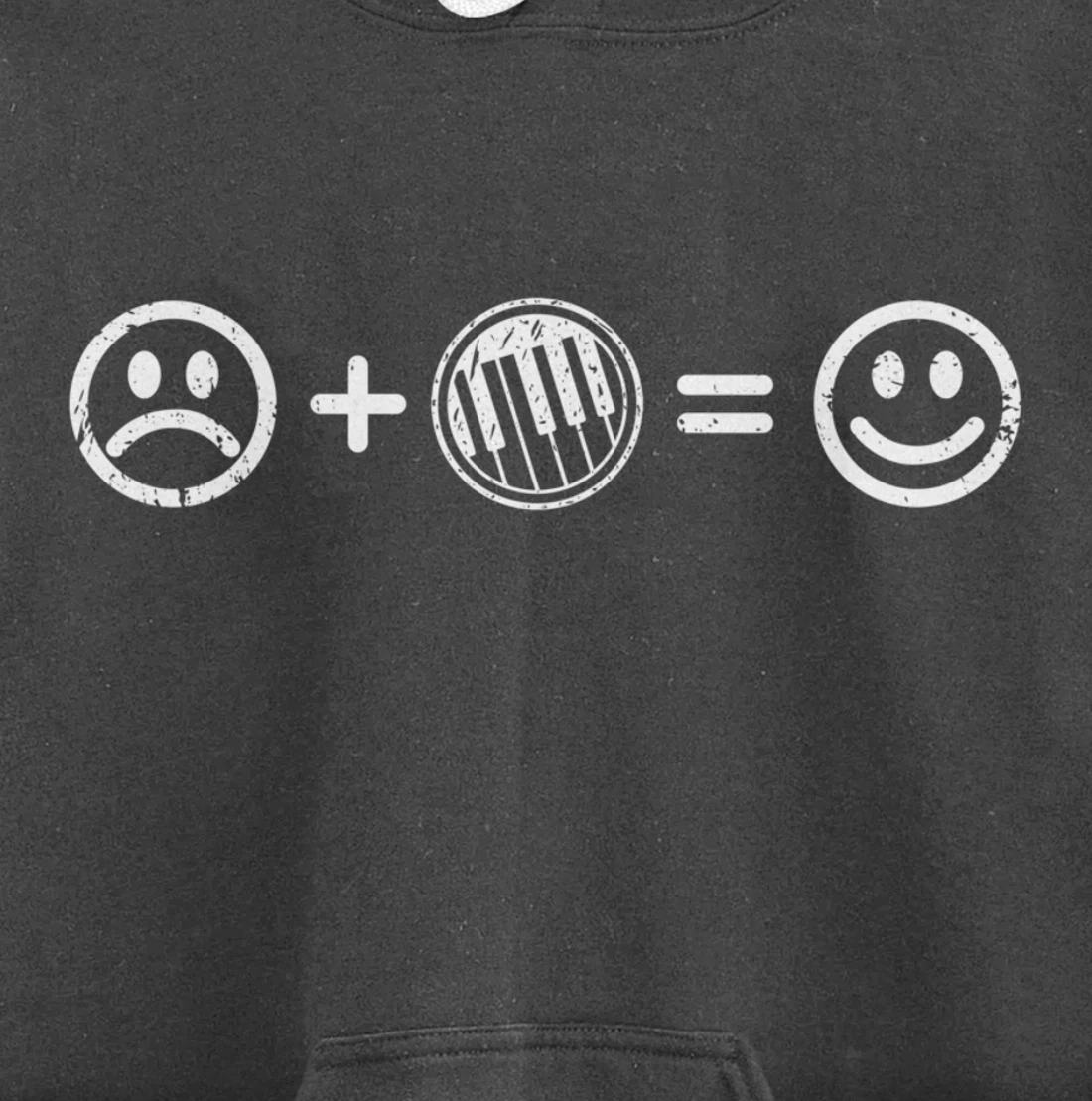 Keyboard Music Makes Happy Gift Keyboard Player Lover Fan Pullover Hoodie