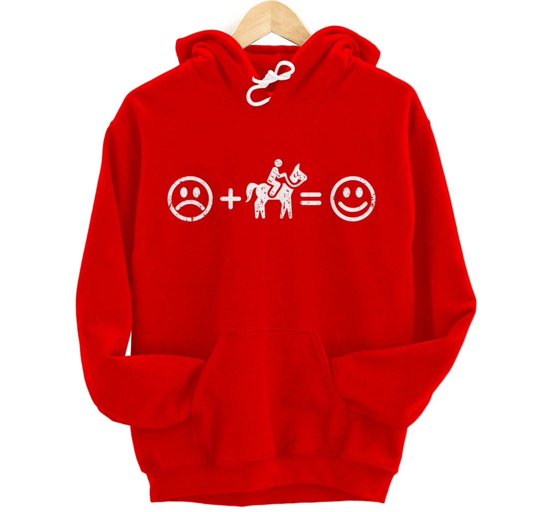 Horse-back Riding Makes Happy Equestrian Gift Horse Lover Pullover Hoodie