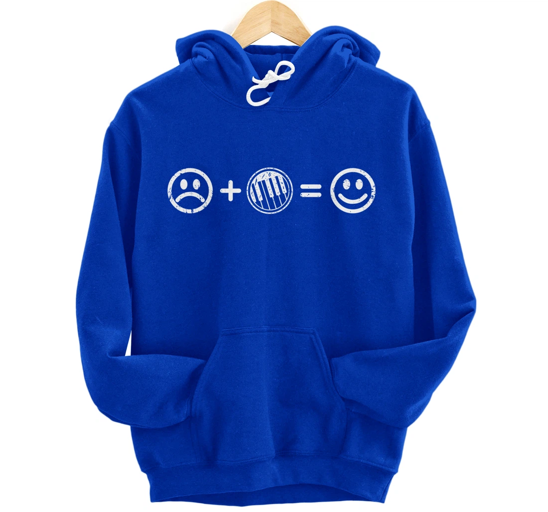 Keyboard Music Makes Happy Gift Keyboard Player Lover Fan Pullover Hoodie