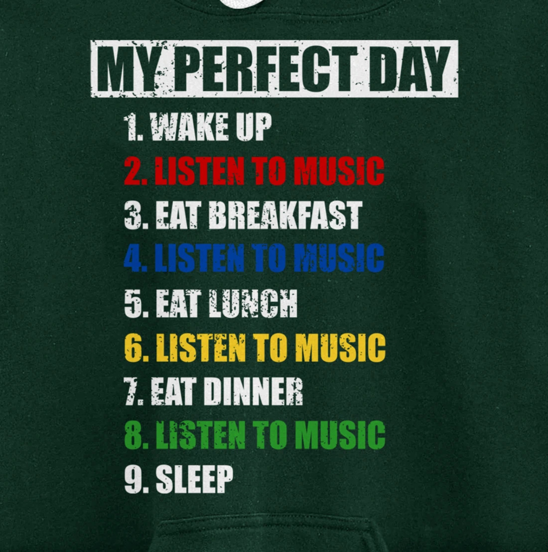 Fun My Perfect Day Women Who Love To Listen To Music & Tunes Pullover Hoodie