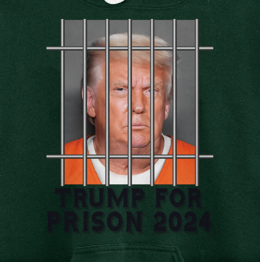 Trump Not Guilty Mugshot Orange Jumpsuit Parody Behind Bars Pullover Hoodie