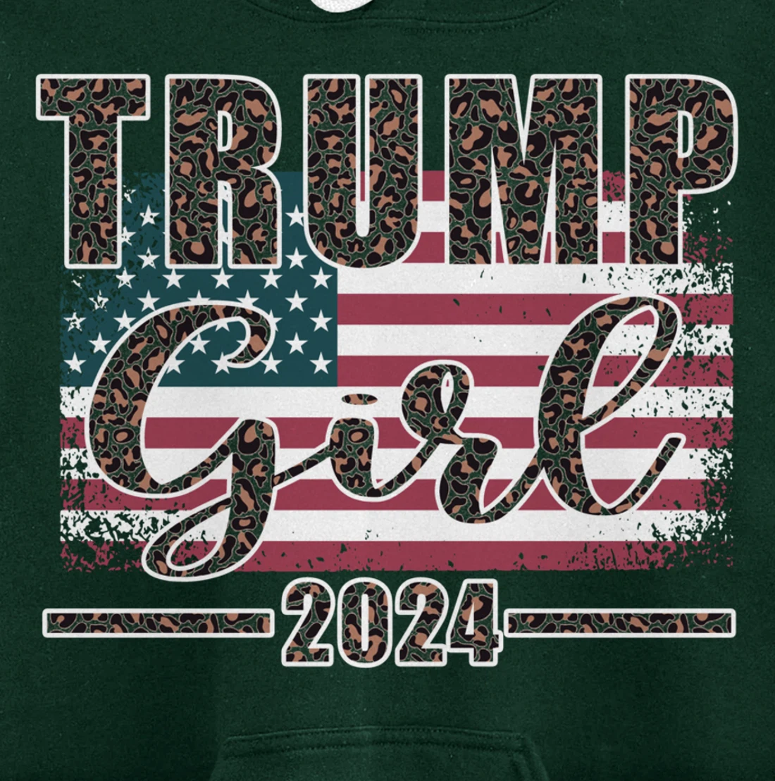 Trump Girl 2024 Pro Trump Supporter for Women Leopard Print Pullover Hoodie